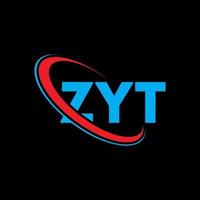 logotipo zit. carta zit. design de logotipo de letra zyt. iniciais zyt logotipo ligado com círculo e logotipo monograma maiúsculo. zyt tipografia para tecnologia, negócios e marca imobiliária. vetor