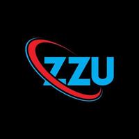 logotipo zzu. carta zzu. design de logotipo de letra zzu. iniciais zzu logotipo ligado com círculo e logotipo monograma maiúsculo. tipografia zzu para marca de tecnologia, negócios e imóveis. vetor