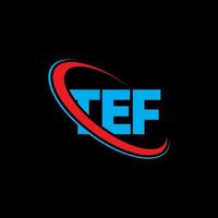 logotipo tef. carta tef. design de logotipo de carta tef. iniciais tef logotipo ligado com círculo e logotipo monograma maiúsculo. tipografia tef para marca de tecnologia, negócios e imóveis. vetor