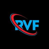 logotipo rvf. carta rv. design de logotipo de carta rvf. iniciais rvf logotipo ligado com círculo e logotipo monograma maiúsculo. tipografia rvf para marca de tecnologia, negócios e imóveis. vetor