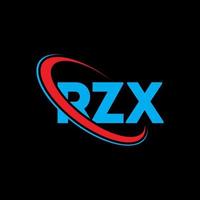 logotipo rzx. letra rzx. design de logotipo de letra rzx. iniciais rzx logotipo ligado com círculo e logotipo monograma em maiúsculas. tipografia rzx para marca de tecnologia, negócios e imóveis. vetor