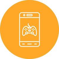 ícone de fundo do círculo de linha de jogo para celular vetor