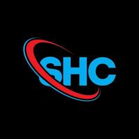 logotipo sh. carta sh. design de logotipo de carta shc. iniciais shc logotipo ligado com círculo e logotipo monograma maiúsculo. tipografia shc para marca de tecnologia, negócios e imóveis. vetor