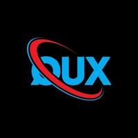 qux logotipo. letra qux. design de logotipo de letra qux. iniciais qux logotipo vinculado com círculo e logotipo monograma em maiúsculas. tipografia qux para marca de tecnologia, negócios e imóveis. vetor