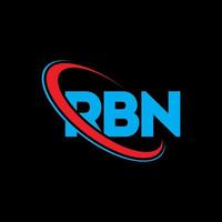 logotipo rbn. carta rb. design de logotipo de letra rbn. iniciais rbn logotipo ligado com círculo e logotipo monograma em maiúsculas. tipografia rbn para marca de tecnologia, negócios e imóveis. vetor