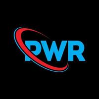 logotipo pwr. carta pw. design de logotipo de carta pwr. iniciais pwr logotipo ligado com círculo e logotipo monograma maiúsculo. tipografia pwr para marca de tecnologia, negócios e imóveis. vetor