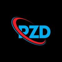 logotipo pzd. carta pz. design de logotipo de carta pzd. iniciais pzd logotipo ligado com círculo e logotipo monograma maiúsculo. tipografia pzd para tecnologia, negócios e marca imobiliária. vetor