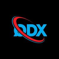 logotipo qdx. letra qdx. design de logotipo de letra qdx. iniciais qdx logotipo ligado com círculo e logotipo monograma maiúsculo. tipografia qdx para marca de tecnologia, negócios e imóveis. vetor