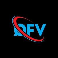 logotipo qfv. carta qfv. design de logotipo de letra qfv. iniciais qfv logotipo ligado com círculo e logotipo monograma maiúsculo. tipografia qfv para tecnologia, negócios e marca imobiliária. vetor