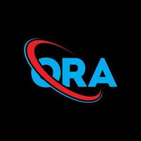 ora logo. ora carta. ora design de logotipo de carta. iniciais ora logotipo ligado com círculo e logotipo monograma maiúsculo. ora tipografia para marca de tecnologia, negócios e imóveis. vetor