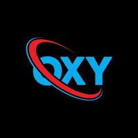 logotipo oxi. letra oxi. design de logotipo de letra oxy. iniciais oxy logotipo ligado com círculo e logotipo monograma em maiúsculas. tipografia oxy para tecnologia, negócios e marca imobiliária. vetor