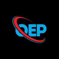 logo oep. carta opa. design de logotipo de carta oep. iniciais oep logotipo ligado com círculo e logotipo monograma maiúsculo. tipografia oep para marca de tecnologia, negócios e imóveis. vetor