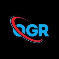 logotipo ogr. carta ogr. design de logotipo de carta ogr. iniciais ogr logotipo ligado com círculo e logotipo monograma maiúsculo. ogr tipografia para marca de tecnologia, negócios e imóveis. vetor