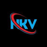 logotipo nkv. carta nv. design de logotipo de carta nkv. iniciais nkv logotipo ligado com círculo e logotipo monograma em maiúsculas. tipografia nkv para marca de tecnologia, negócios e imóveis. vetor