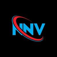 logotipo nv. carta nn. design de logotipo de carta nnv. iniciais nnv logotipo ligado com círculo e logotipo monograma maiúsculo. tipografia nnv para marca de tecnologia, negócios e imóveis. vetor