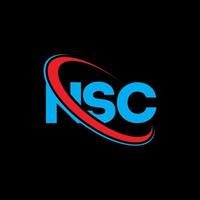 logotipo nsc. carta ns. design de logotipo de carta nsc. iniciais nsc logotipo ligado com círculo e logotipo monograma maiúsculo. tipografia nsc para marca de tecnologia, negócios e imóveis. vetor