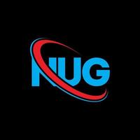 logotipo nug. letra nug. design de logotipo de letra nug. iniciais nug logotipo ligado com círculo e logotipo monograma em maiúsculas. tipografia nug para marca de tecnologia, negócios e imóveis. vetor