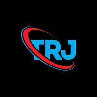 logotipo trj. carta trj. design de logotipo de carta trj. iniciais trj logotipo ligado com círculo e logotipo monograma em maiúsculas. tipografia trj para marca de tecnologia, negócios e imóveis. vetor