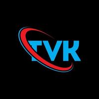 logotipo da tvk. carta tvk. design de logotipo de letra tvk. iniciais tvk logotipo ligado com círculo e logotipo monograma maiúsculo. tipografia tvk para marca de tecnologia, negócios e imóveis. vetor