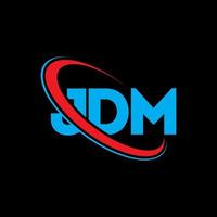 logotipo jdm. carta jdm. design de logotipo de carta jdm. iniciais jdm logotipo ligado com círculo e logotipo monograma maiúsculo. tipografia jdm para marca de tecnologia, negócios e imóveis. vetor
