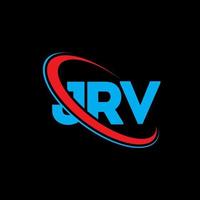 logotipo jrv. carta jrv. design de logotipo de carta jrv. iniciais jrv logotipo ligado com círculo e logotipo monograma em maiúsculas. jrv tipografia para marca de tecnologia, negócios e imóveis. vetor