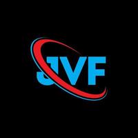 jv logotipo. carta jvf. design de logotipo de carta jvf. iniciais jvf logotipo ligado com círculo e logotipo monograma maiúsculo. tipografia jvf para marca de tecnologia, negócios e imóveis. vetor