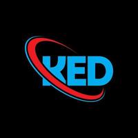 logotipo ked. carta ke. design de logotipo de carta ked. iniciais ked logotipo ligado com círculo e logotipo monograma maiúsculo. tipografia ked para marca de tecnologia, negócios e imóveis. vetor