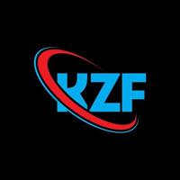 logotipo kzf. carta kzf. design de logotipo de letra kzf. iniciais kzf logotipo ligado com círculo e logotipo monograma maiúsculo. kzf tipografia para tecnologia, negócios e marca imobiliária. vetor