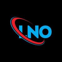 Sem logotipo. Sem carta. lno design de logotipo de carta. iniciais lno logotipo ligado com círculo e logotipo monograma maiúsculo. lno tipografia para marca de tecnologia, negócios e imóveis. vetor