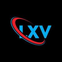 lxv logotipo. lxv carta. lxv design de logotipo de carta. iniciais lxv logotipo ligado com círculo e logotipo monograma em maiúsculas. lxv tipografia para marca de tecnologia, negócios e imóveis. vetor