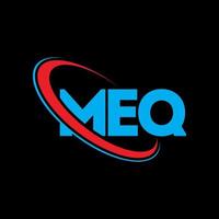 logotipo meq. carta meq. design de logotipo de letra meq. iniciais meq logotipo ligado com círculo e logotipo monograma maiúsculo. tipografia meq para marca de tecnologia, negócios e imóveis. vetor