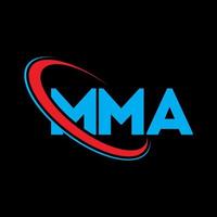 logotipo mma. carta mma. design de logotipo de letra mma. iniciais mma logotipo ligado com círculo e logotipo monograma maiúsculo. tipografia mma para marca de tecnologia, negócios e imóveis. vetor