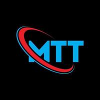 logotipo mt. letra mt. design de logotipo de letra mtt. iniciais mtt logotipo ligado com círculo e logotipo monograma maiúsculo. tipografia mtt para marca de tecnologia, negócios e imóveis. vetor