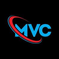 logotipo mvc. carta mvc. design de logotipo de carta mvc. iniciais mvc logotipo ligado com círculo e logotipo monograma maiúsculo. tipografia mvc para marca de tecnologia, negócios e imóveis. vetor