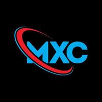 logotipo mxc. carta mxc. design de logotipo de letra mxc. iniciais mxc logotipo ligado com círculo e logotipo monograma maiúsculo. tipografia mxc para marca de tecnologia, negócios e imóveis. vetor