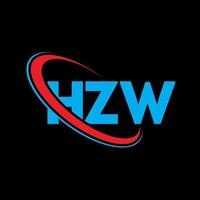 logotipo hz. letra hz. design de logotipo de letra hzw. iniciais hzw logotipo ligado com círculo e logotipo monograma em maiúsculas. tipografia hzw para tecnologia, negócios e marca imobiliária. vetor