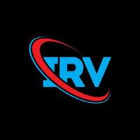 logotipo irv. carta ir. design de logotipo de carta irv. iniciais irv logotipo ligado com círculo e logotipo monograma em maiúsculas. tipografia irv para marca de tecnologia, negócios e imóveis. vetor