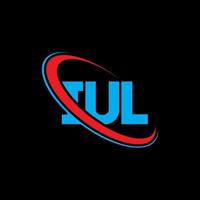 logotipo uul. carta iul. design de logotipo de letra iul. iniciais iul logotipo ligado com círculo e logotipo monograma maiúsculo. iul tipografia para marca de tecnologia, negócios e imóveis. vetor