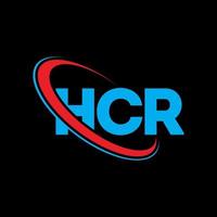 logotipo hcr. carta hcr. design de logotipo de carta hcr. iniciais hcr logotipo ligado com círculo e logotipo monograma maiúsculo. tipografia hcr para marca de tecnologia, negócios e imóveis. vetor