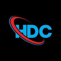 logotipo hdc. carta hd. design de logotipo de letra hdc. iniciais hdc logotipo ligado com círculo e logotipo monograma em maiúsculas. tipografia hdc para tecnologia, negócios e marca imobiliária. vetor