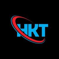 logotipo hkt. carta hk. design de logotipo de carta hkt. iniciais hkt logotipo ligado com círculo e logotipo monograma maiúsculo. tipografia hkt para tecnologia, negócios e marca imobiliária. vetor