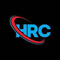 logotipo hr. carta hr. design de logotipo de carta hrc. iniciais hrc logotipo ligado com círculo e logotipo monograma maiúsculo. tipografia hrc para marca de tecnologia, negócios e imóveis. vetor