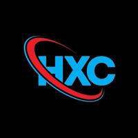 logotipo hxc. carta hxc. design de logotipo de carta hxc. iniciais hxc logotipo ligado com círculo e logotipo monograma maiúsculo. tipografia hxc para marca de tecnologia, negócios e imóveis. vetor