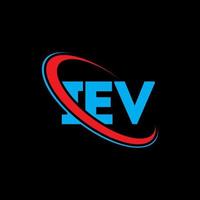 logotipo iev. carta iev. design de logotipo de carta iev. iniciais iev logotipo ligado com círculo e logotipo monograma maiúsculo. iev tipografia para marca de tecnologia, negócios e imóveis. vetor