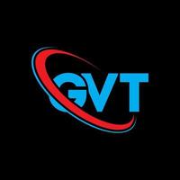 logotipo gvt. carta gvt. design de logotipo de carta gvt. iniciais gvt logotipo ligado com círculo e logotipo monograma maiúsculo. tipografia gvt para marca de tecnologia, negócios e imóveis. vetor