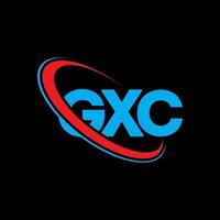 logotipo gxc. carta gxc. design de logotipo de carta gxc. iniciais gxc logotipo ligado com círculo e logotipo monograma em maiúsculas. tipografia gxc para marca de tecnologia, negócios e imóveis. vetor