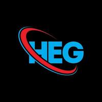 logotipo heg. carta heg. design de logotipo de carta heg. iniciais heg logotipo ligado com círculo e logotipo monograma maiúsculo. tipografia heg para marca de tecnologia, negócios e imóveis. vetor