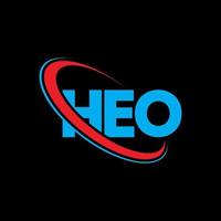 hei logotipo. oi carta. design de logotipo de carta heo. iniciais heo logotipo ligado com círculo e logotipo monograma maiúsculo. tipografia heo para marca de tecnologia, negócios e imóveis. vetor