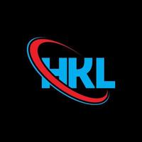 logotipo hkl. letra hk. design de logotipo de letra hkl. iniciais hkl logotipo ligado com círculo e logotipo monograma maiúsculo. hkl tipografia para tecnologia, negócios e marca imobiliária. vetor