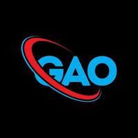 logotipo do gao. carta gao. design de logotipo de carta gao. iniciais gao logotipo ligado com círculo e logotipo monograma maiúsculo. gao tipografia para marca de tecnologia, negócios e imóveis. vetor